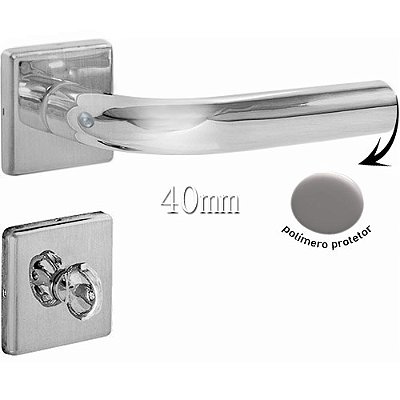 Fechadura Banheiro Inox 304 Escovado 40mm Synter - Marine Color Roseta Quadrada 07