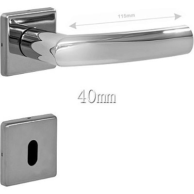 Fechadura Interna Inox 304 Polido 40mm Synter - Navis II Roseta Quadrada 07