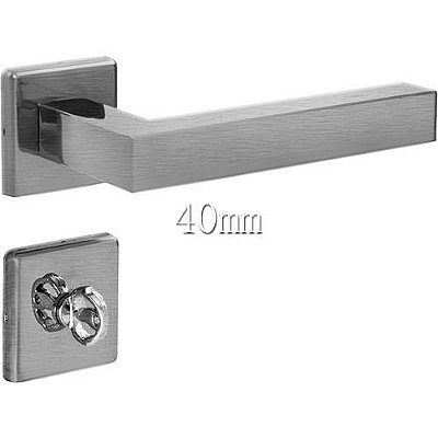 Fechadura Banheiro Inox 304 Escovado 40mm Synter - Champion Roseta Quadrada 07