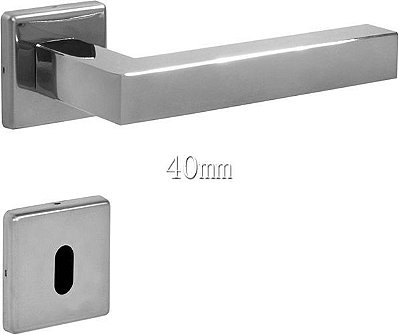 Fechadura Interna Inox 304 Polido 40mm Synter - Champion Roseta Quadrada 07