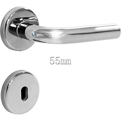 Fechadura Interna Inox 304 Polido 55mm Synter - Marine Roseta Redonda 01