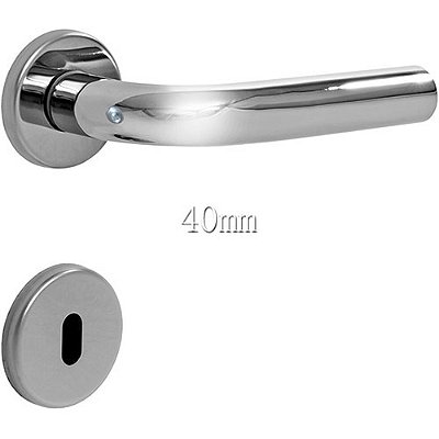 Fechadura Interna Inox 304 Polido 40mm Synter - Marine Roseta Redonda 04