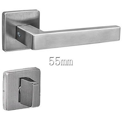 Fechadura Banheiro Inox 304 Escovado 55mm Synter - Star Roseta Quadrada 09