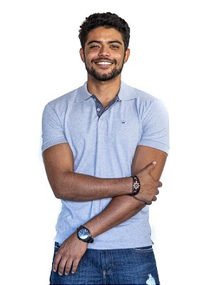 Camisa Polo Azul Mescla