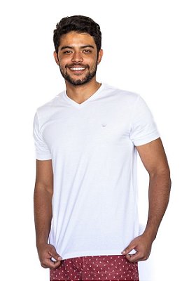 Camiseta Branca Gola V