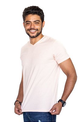 Camiseta Rosa Nevoa Gola V