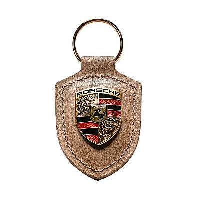 Chaveiro de Couro Porsche ( Bege)