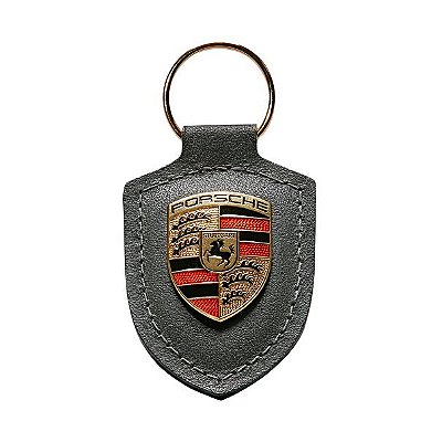 Chaveiro Couro Porsche ( Cinza)