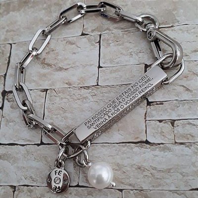 Pulseira Pai Nosso Prateada