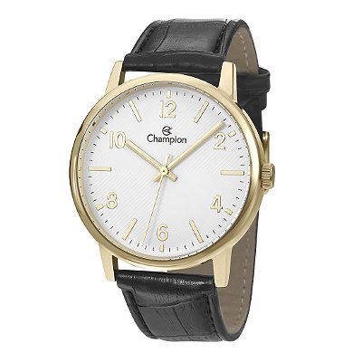 Relógio Masculino Champion Casual Dourado Pulseira Preta