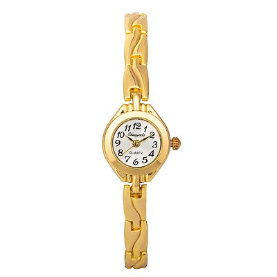 Relógio Feminino Dourado Mini Casual Quartz Pequeno De Luxo