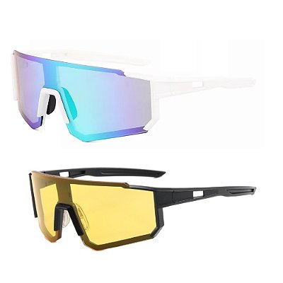 Kit 2 Óculos De Sol Ciclismo Beach Tennis Direção Noturna UV400