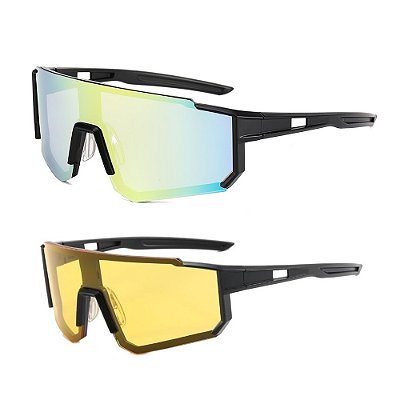 Kit 2 Óculos De Sol Corrida Beach Bike Dirigir À Noite Proteção UV400