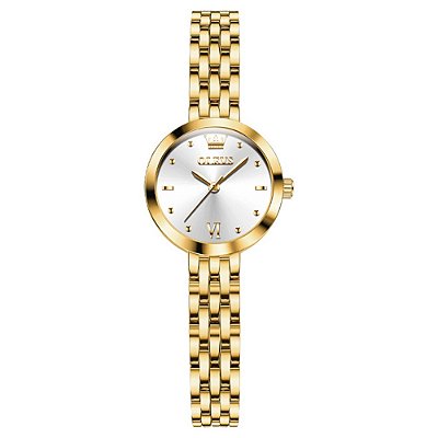 Relógio Feminino Elegante De Pulso Analógico Quartz Dourado
