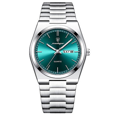 Relógio Luxo Masculino Aço Inox Minimalista Old Money Prata