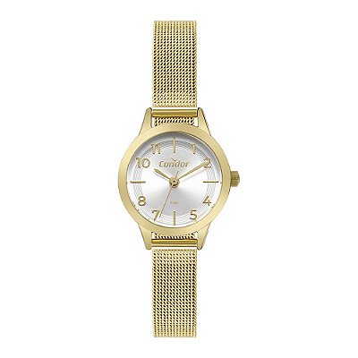 Relógio Condor Feminino Dourado Analógico Casual Luxo Mini