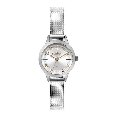 Relógio Feminino De Pulso Original Condor Prateado Pequeno