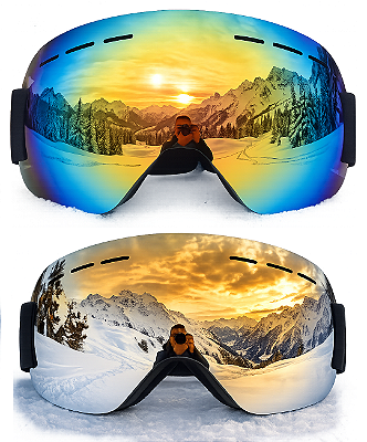 Kit 2 Óculos Esqui Snowboard Utv Jetski Neve Proteção Uv400
