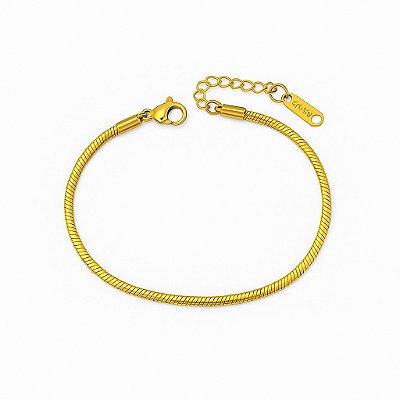 Pulseira Rabo De Rato Lacraia Dourada Aço Inox Ultra Fina