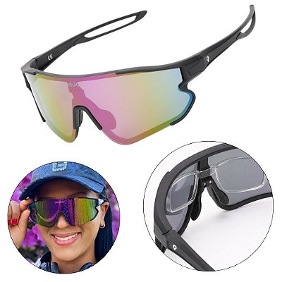 Óculos De Sol Pace Beach Corrida Ciclismo Uv 400 + Clip Grau