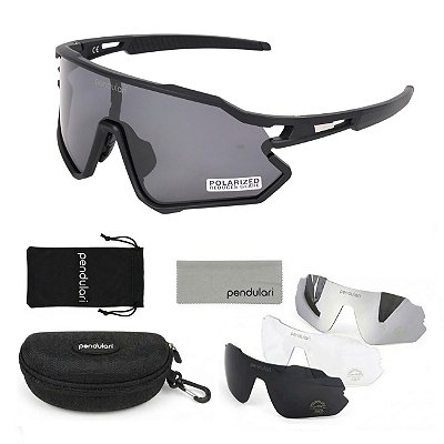 Óculos De Sol Polarizado Ciclismo Corrida 3 Lentes UV400