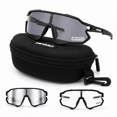 Óculos De Sol Polarizado Ciclismo Corrida 3 Lentes UV400