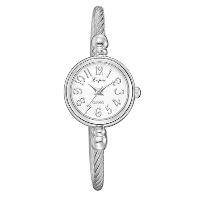 Relógio Feminino Prata Mini Analógico Pulseira Ajustável