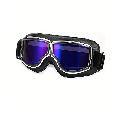 Óculos Aviador Motociclista Retrô Espelhado Capacete Aberto