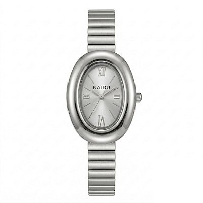 Relógio Feminino Analógico Oval Mini Social Casual Luxo Inox