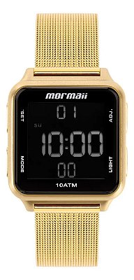 Relógio Feminino Mormaii Dourado Digital LCD Calendário