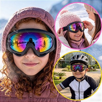 Óculos Esportivo Infantil Ciclismo Neve Ski Proteção UV400