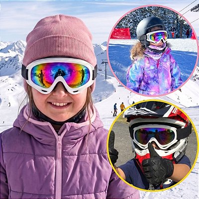 Óculos Infantil Snowboard Criança Ski Neve Proteção UV 400