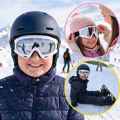 Óculos Infantil Snowboard Ski Neve Criança Proteção UV 400