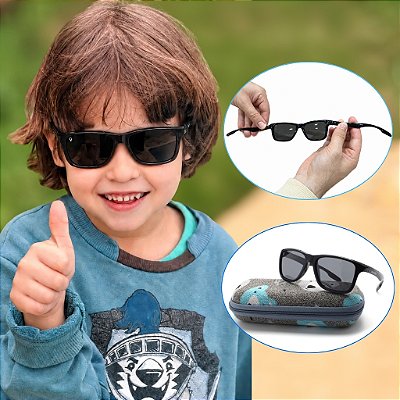 Óculos de Sol Infantil Pendulari Kids Preto Polarizado Proteção UV400