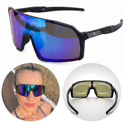 Óculos De Sol Pendulari Grid Proteção UV400 TR-90 Ciclismo Corrida + Clip De Grau