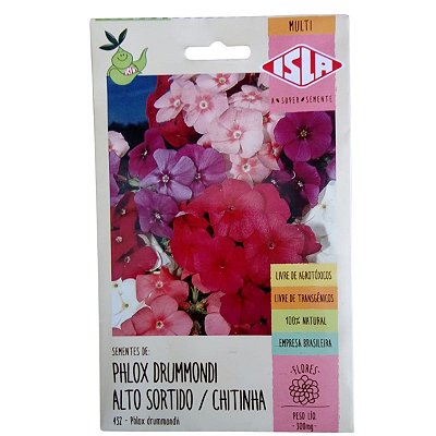 Sementes de Phlox Drummondi Alto Sortido / Chitinha 1g - Isla