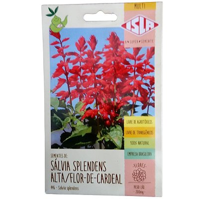 Sementes de  Salvia Splendens Alta / Flor-de-Cardeal 1g - Isla