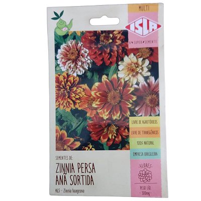 Sementes de Zinnia Persa Anã Sortida 1g - Isla