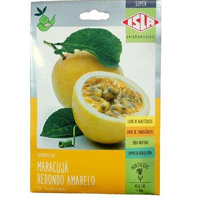 180 Sementes De Maracujá Redondo Amarelo - 4 g