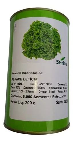 Alface Leticia LT 5.000 Sementes Peletizadas -Seminis