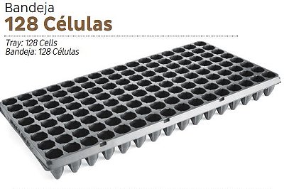 BANDEJA PLÁSTICA  128 CÉLULAS PARA PRODUÇÃO DE MUDAS