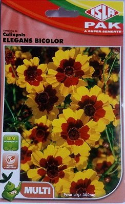 Semente de Flor Caliopsis Elegans Bicolor - Envelope 300mmg