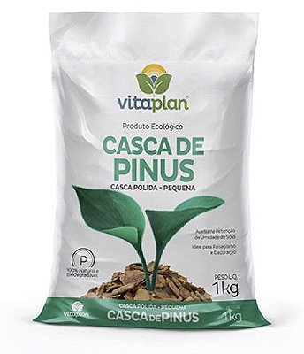 Casca de Pinus Polida Pequena 1 kg - Vitaplan