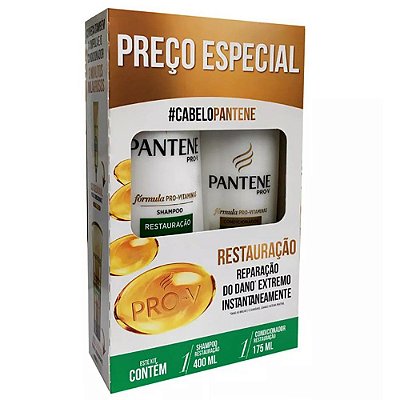 Kit Pantene Shampoo 400ml + Condicionador 175ml Restauração