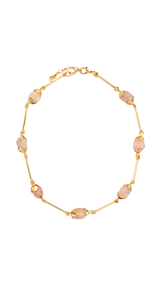 COLAR ESPAÇADO QUARTZO ROSA (ACESSÓRIO FINO)