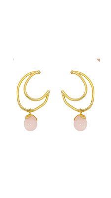 ARGOLA DUPLA PEDRA QUARTZO ROSA