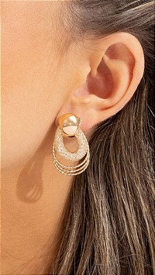 BRINCO TUBO BRILHOSO 3 AROS (SEMIJOIA)