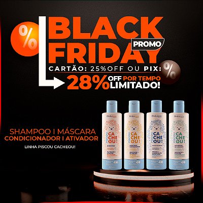 Combo Hidratação, Brilho e Definição I Shampoo + Máscara + Condicionador + Ativador Piscou Cacheou!