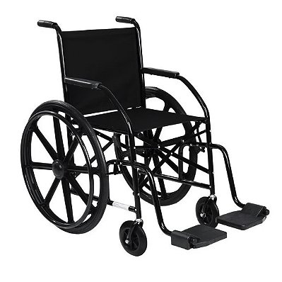 CADEIRA DE RODAS AÇO 101 NYLON PRETA  85 KG CDS