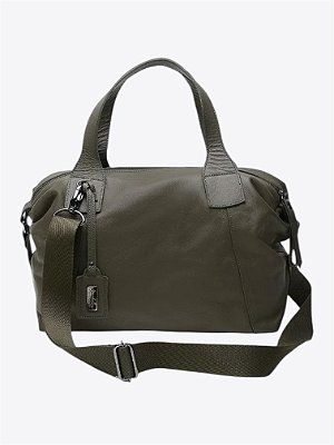 Bolsa Jade em couro verde militar